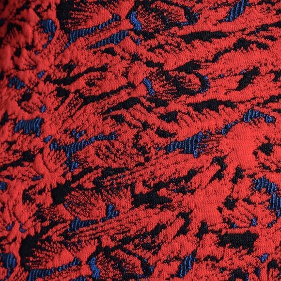 NWT Free People Sunset Red Multi Print Puff Sleeve Bodycon Mini Dress - Picture 7 of 8